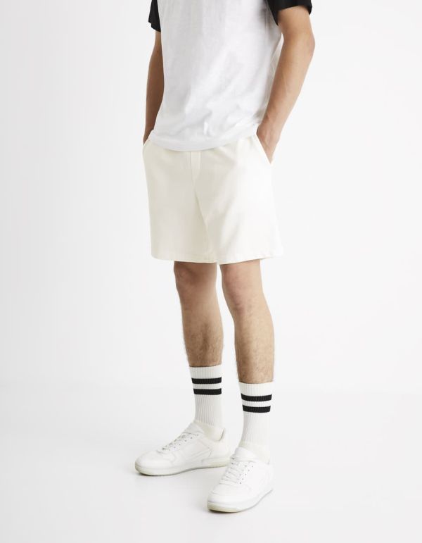 Bermuda 100% coton - blanc