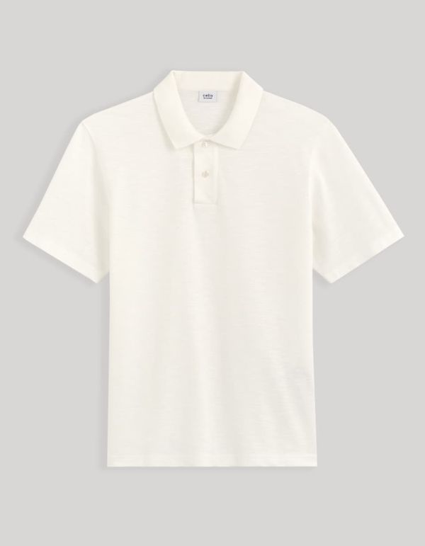 Polo piqué coupe boxy 100% coton - blanc
