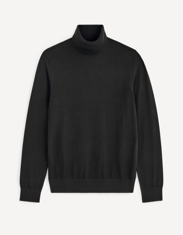 Pull col roulé - noir