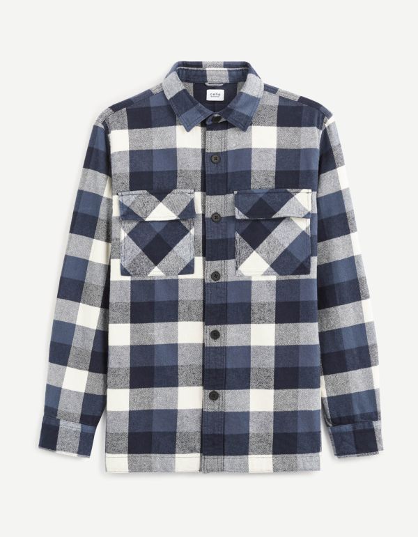 Surchemise à carreaux 100% coton - marine