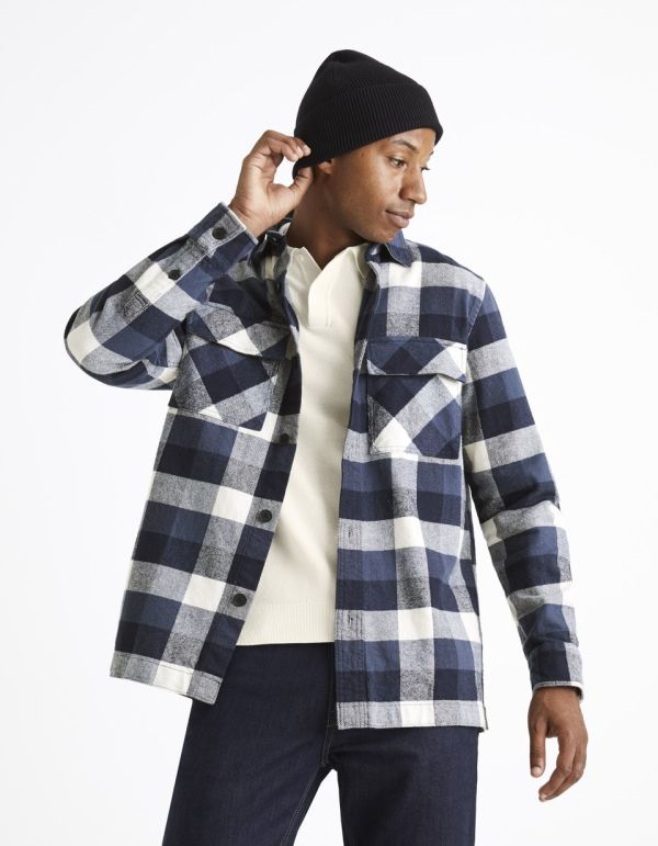 Surchemise à carreaux 100% coton - marine