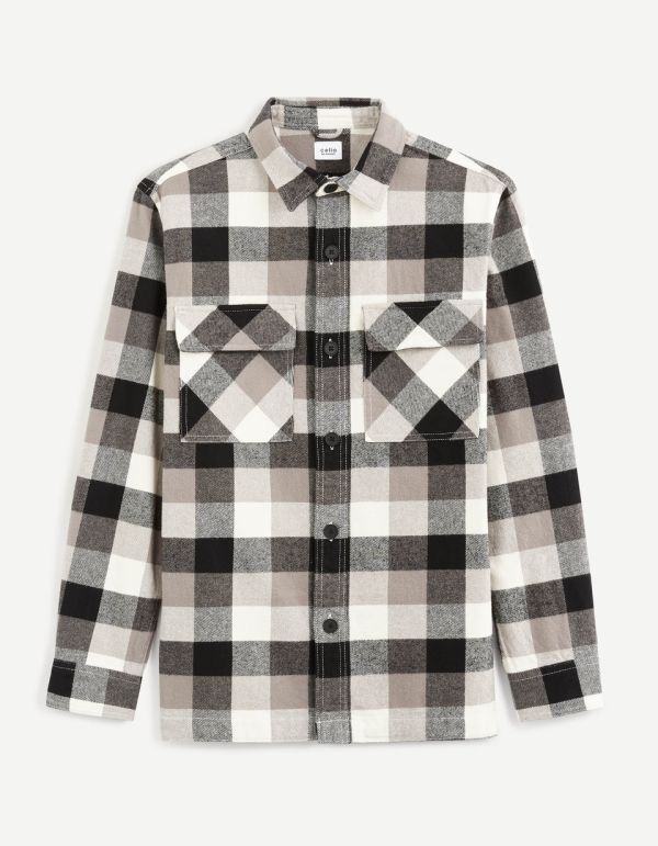 Surchemise à carreaux 100% coton - noir