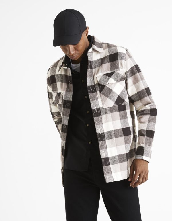 Surchemise à carreaux 100% coton - noir