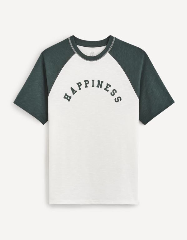 T-shirt col rond 100% coton - vert