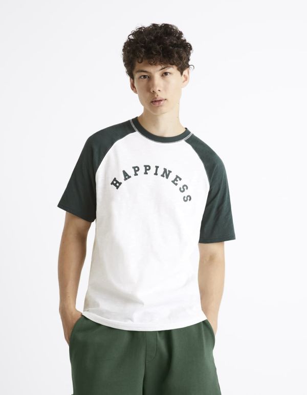 T-shirt col rond 100% coton - vert