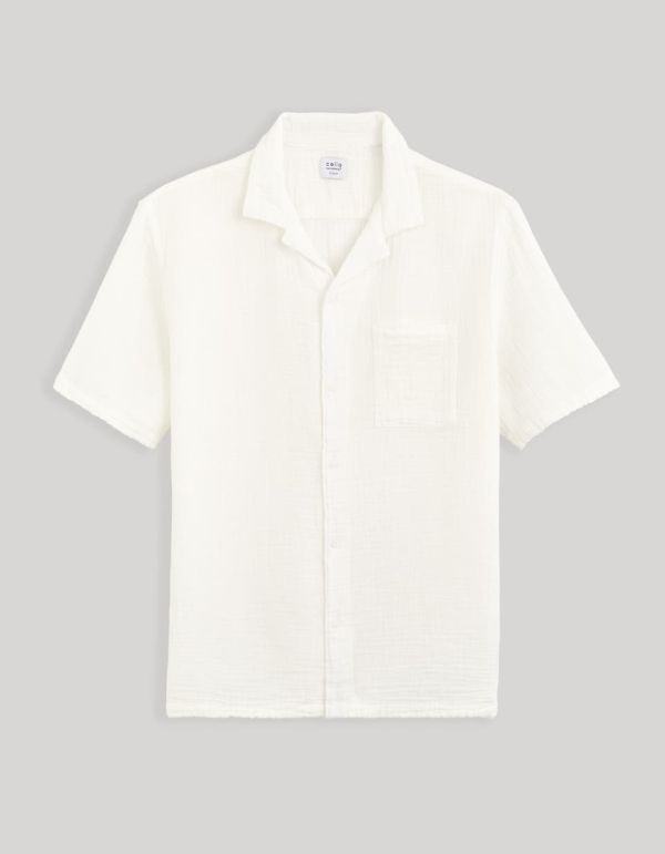 Chemise regular 100% gaze de coton - blanc