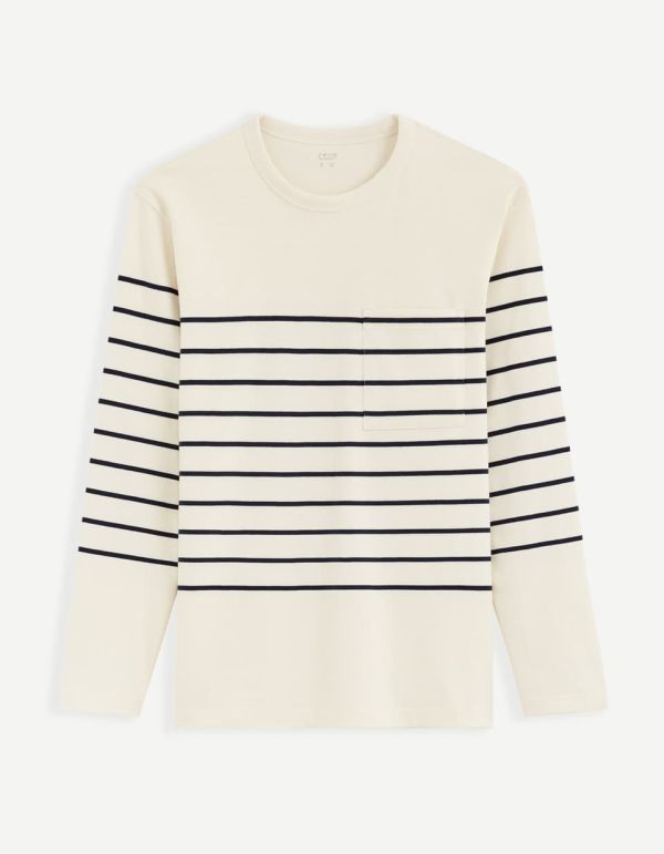 T-shirt col rond 100% coton - beige