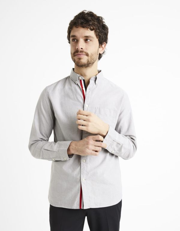Chemise regular 100% coton - gris