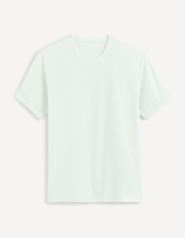 T-shirt col rond 100% coton - vert pastel