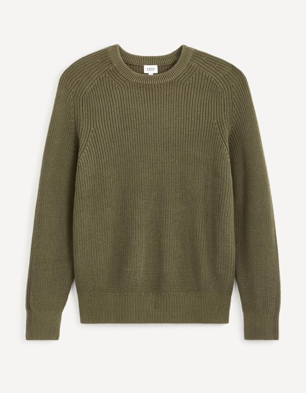 Pull col rond 100% coton - violet