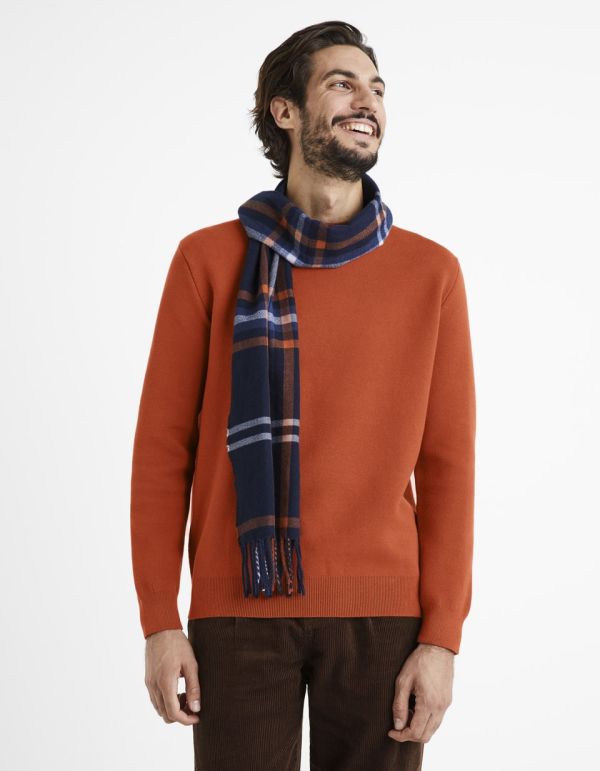 Echarpe à carreaux  - marine