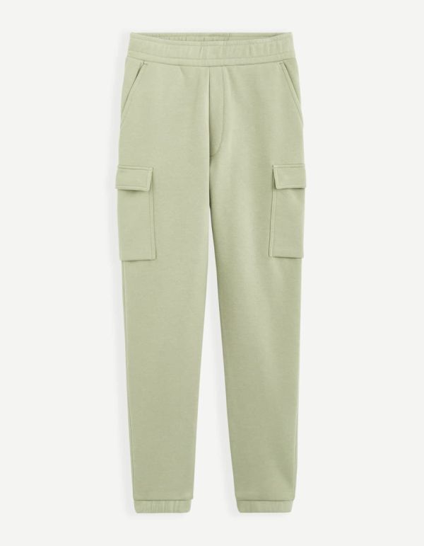Jogging cargo coton mélangé - vert d'eau