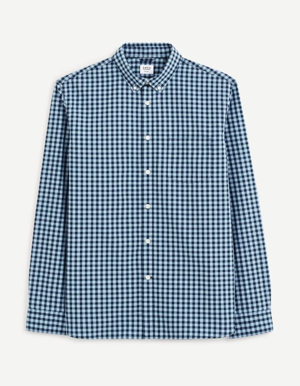 Chemise regular 100% coton - bleu