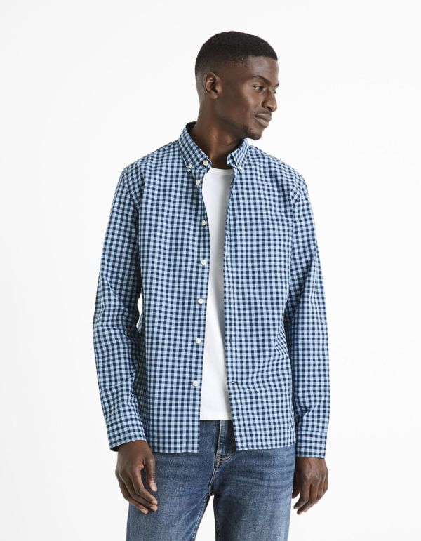 Chemise regular 100% coton - bleu
