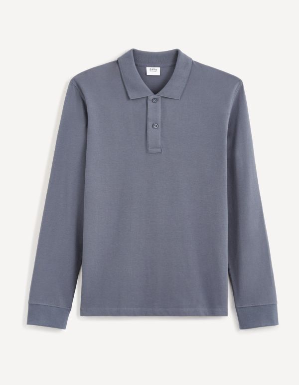 Polo straight piqué 100% coton - bleu