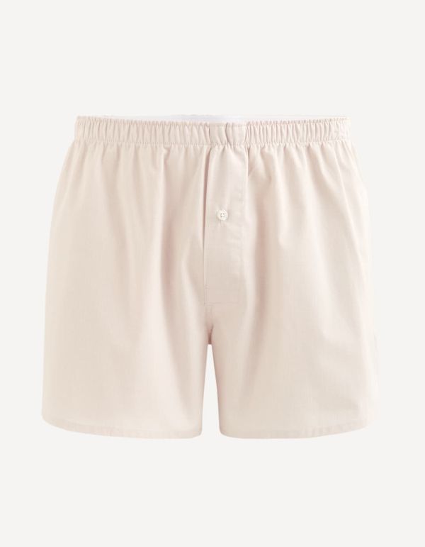 Caleçon popeline 100% coton - beige