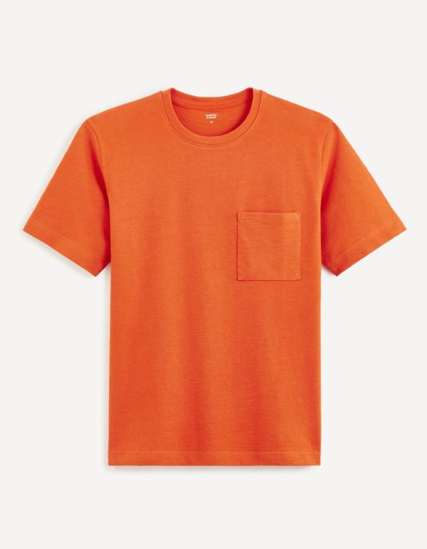 T-shirt col rond 100% coton - orange