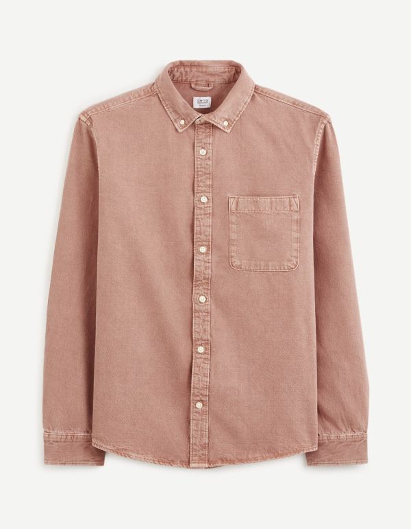 Chemise regular 100% coton - rose