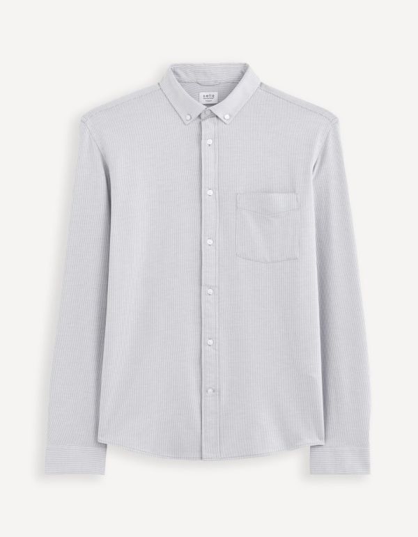 Chemise slim coton et lyocell - blanc