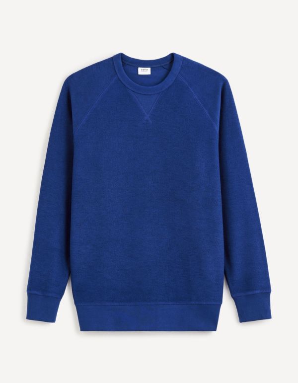 Sweat col rond - bleu jean