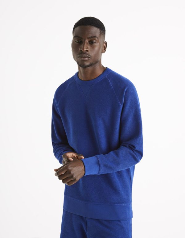 Sweat col rond - bleu jean