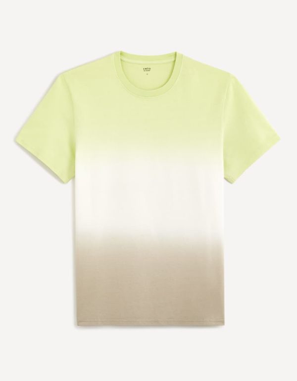 T-shirt dégradé - vert, blanc et marron
