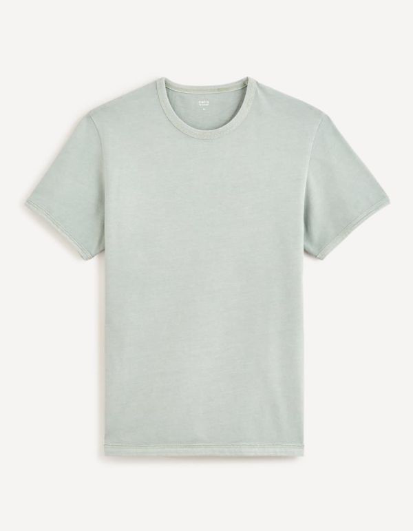 T-shirt col rond 100% coton - bleu gris