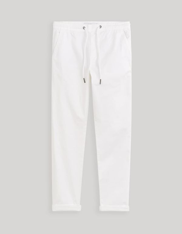 Pantalon coton stretch - blanc
