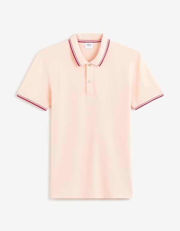 Polo piqué en coton elasthanne - rose
