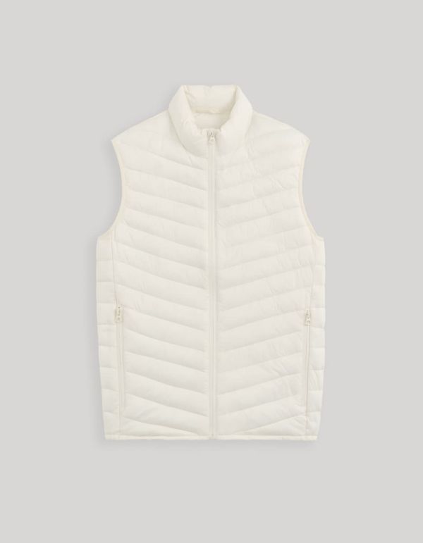 Doudoune light sans manches déperlante - écru