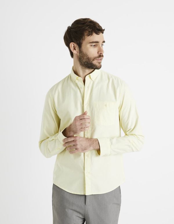 Chemise regular oxford 100% coton - jaune