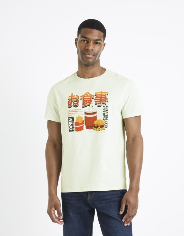 T-shirt col rond 100% coton - vert