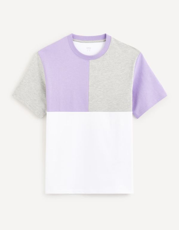 T-shirt col rond 100% coton - mauve