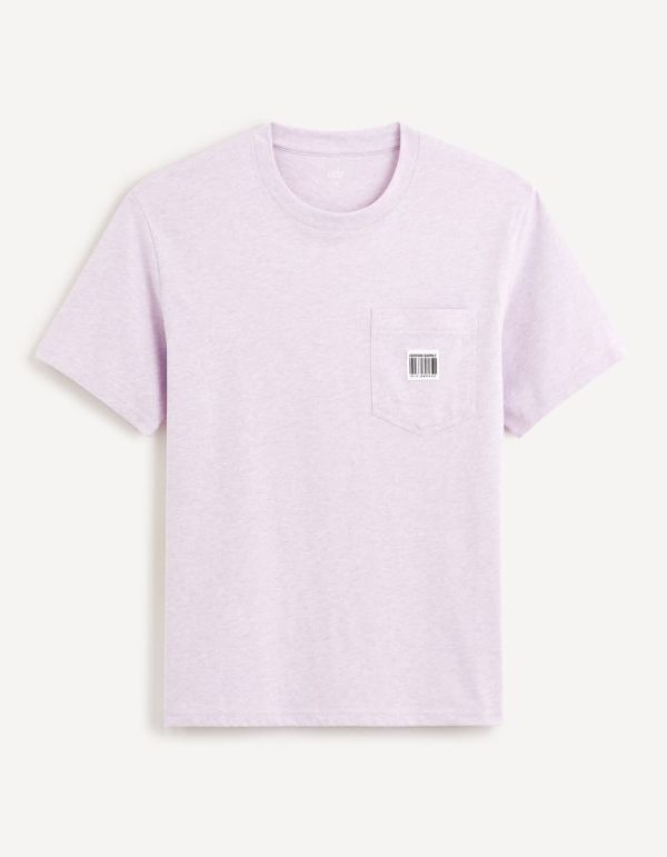 T-shirt col rond coton mélangé - violet