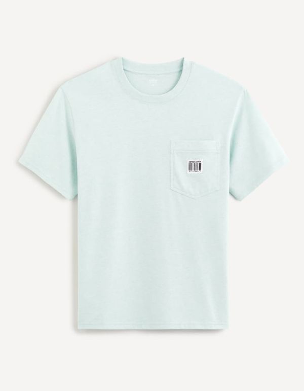 T-shirt col rond coton mélangé -  vert