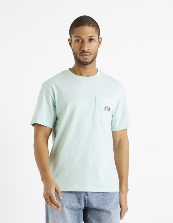 T-shirt col rond coton mélangé -  vert