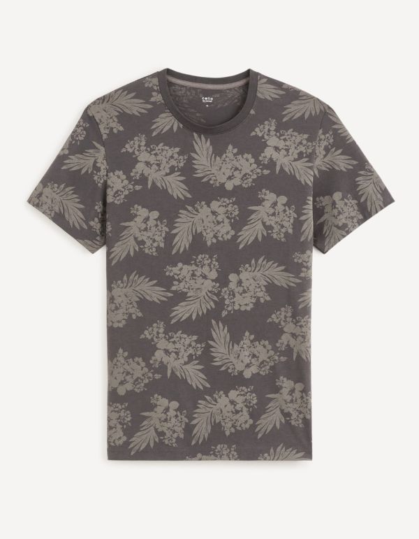 T-shirt col rond 100% coton - noir