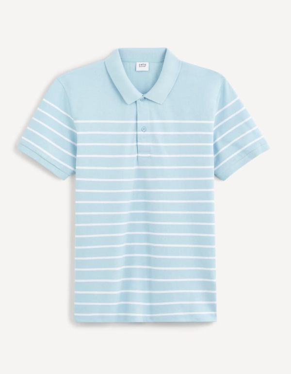 Polo piqué 100% coton - bleu ciel