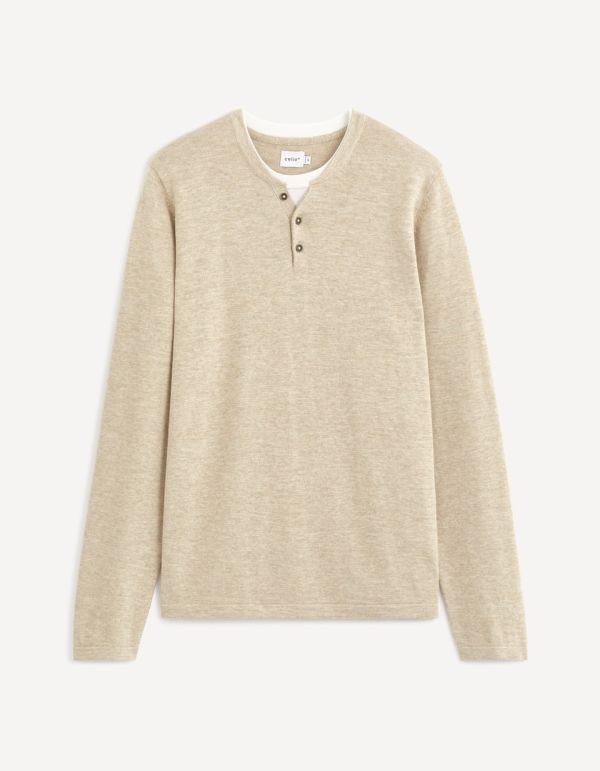 Pull col tunisien 100% coton