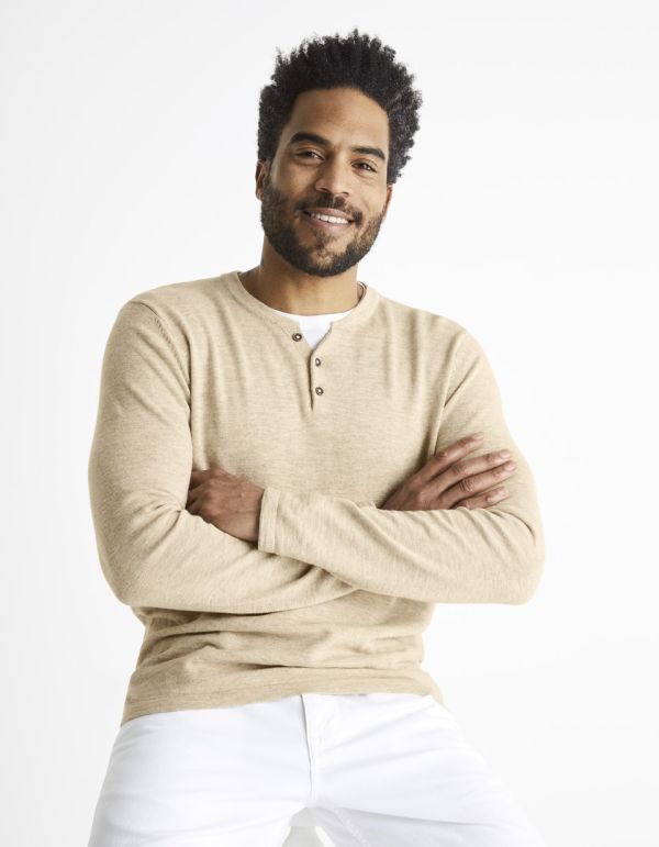 Pull col tunisien 100% coton