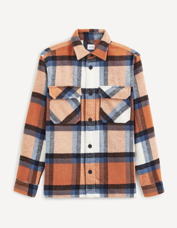 Surchemise oversize à carreaux - bleu