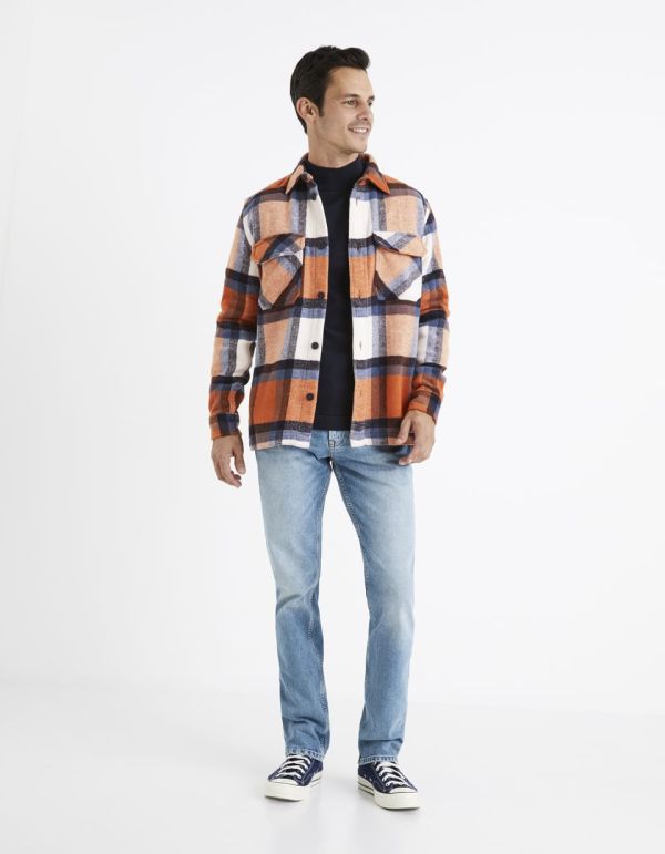 Surchemise oversize à carreaux - bleu