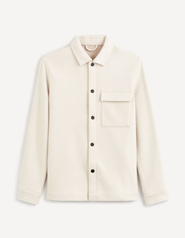 Surchemise oversize en flanelle - écru