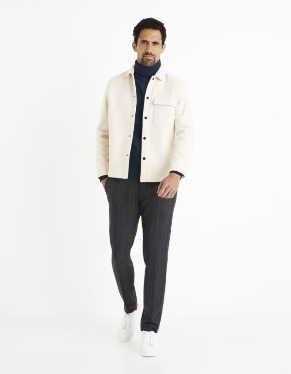 Surchemise oversize en flanelle - écru