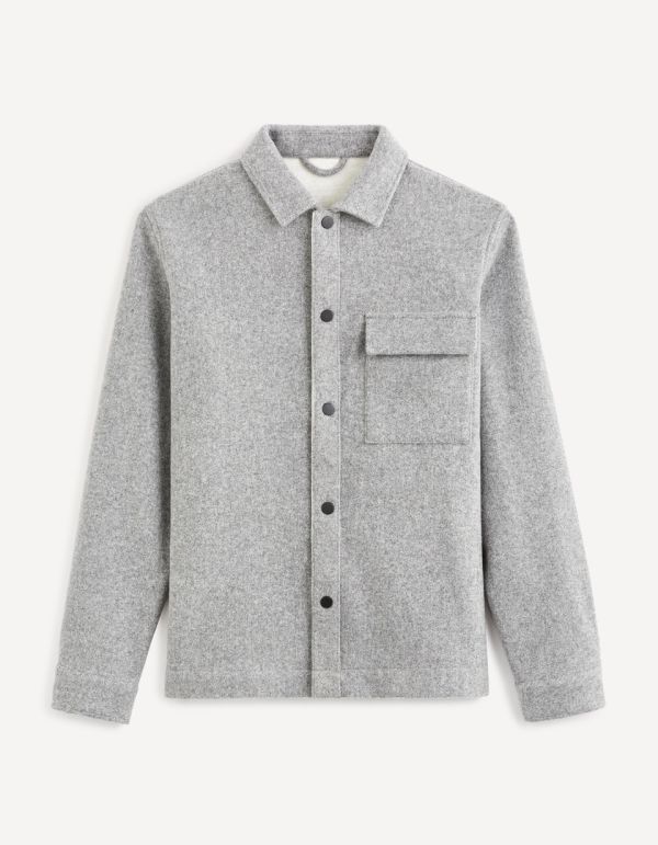 Surchemise oversize en flanelle - gris