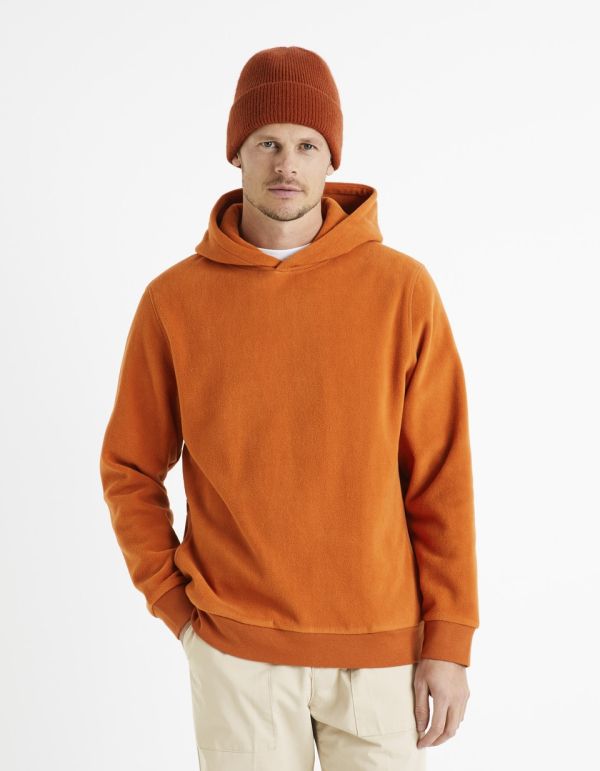 Sweat à capuche polaire - orange