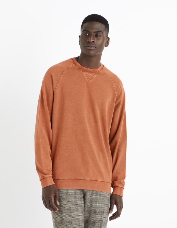 Sweat col rond - orange