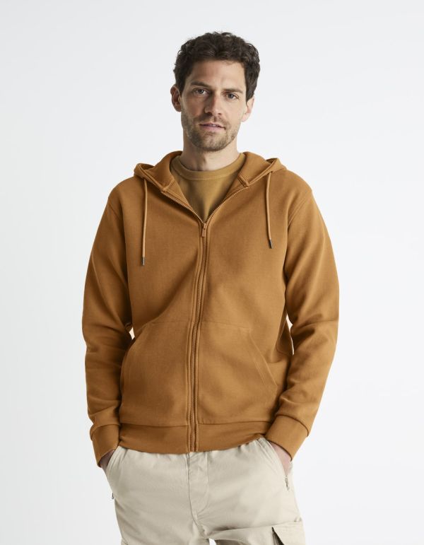 Sweat zippé en coton majoritaire