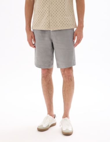 Bermuda 100% lin - gris