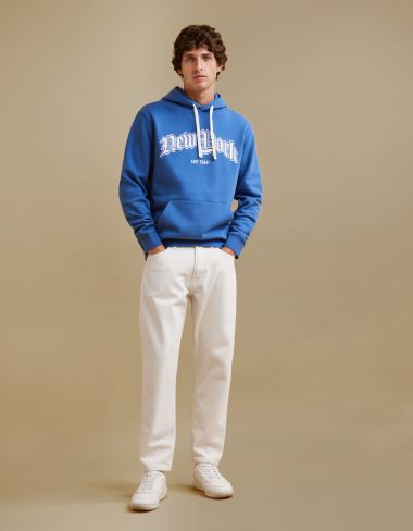 Jean relax C85 100% coton - blanc